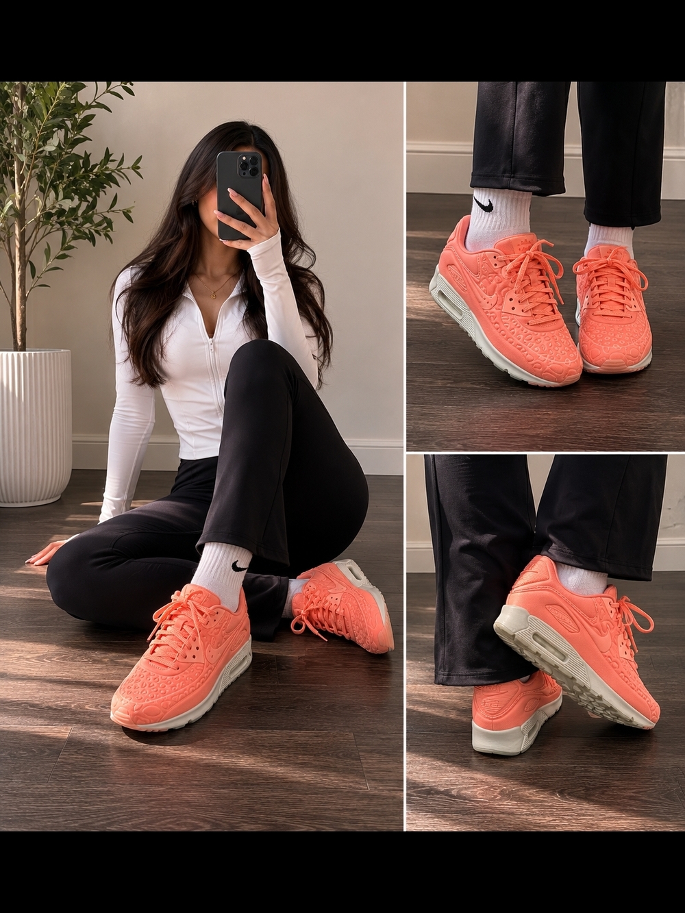 Nike Women’s Coral Peach Lace-Up Sneakers